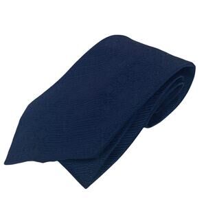 Vintage Solid Blue Textured 100% Polyester Mens Wide Neck Tie Necktie